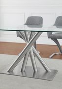Clear/silver quadpod base dining table additional photo 2 of 8