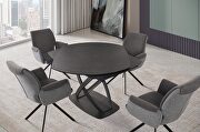 Extension leaf dining table in ceramic / metal by Global additional picture 2