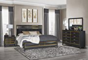 Black / gold dramatic stylish full size bed by Global additional picture 6
