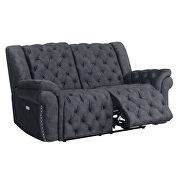 Granite polyester blend fabric tufted recliner sofa by Global additional picture 6
