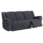 Granite polyester blend fabric tufted recliner sofa by Global additional picture 7
