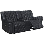 Charcoal leather air tufted recliner sofa by Global additional picture 3