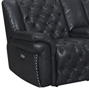 Charcoal leather air tufted recliner sofa by Global additional picture 5