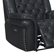 Charcoal leather air tufted recliner chair by Global additional picture 2