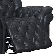 Charcoal leather air tufted recliner chair by Global additional picture 3