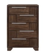 Brown finish casual style 5-drawer chest by Global additional picture 2