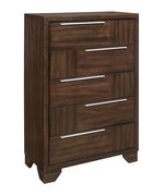 Brown finish casual style 5-drawer chest by Global additional picture 3