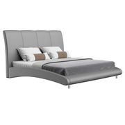 Modern gray PU platform queen bed by Global additional picture 3