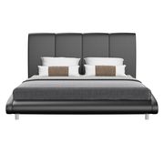 Modern black PU platform queen bed by Global additional picture 2