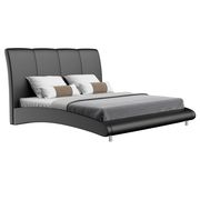 Modern black PU platform queen bed by Global additional picture 3