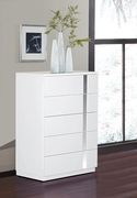 High-gloss white modern lines contemporary bed by Global additional picture 4