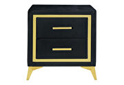 Black with golden trim stylish bed in glam style by Global additional picture 8