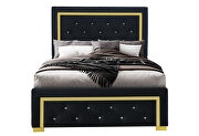 Black with golden trim stylish bed in glam style by Global additional picture 10