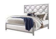 Glitter accents / geometric shape silver/white queen bed by Global additional picture 8