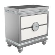 Silver/white contemporary nightstand additional photo 2 of 1