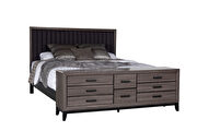 Foil gray / faux marble contemporary bed w/ case by Global additional picture 3