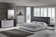 Leatherette headboard modern king size bed by Global additional picture 2