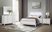 White queen bed w/ led headboard and crystals by Global additional picture 2