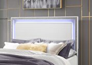 White queen bed w/ led headboard and crystals by Global additional picture 3