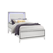 White queen bed w/ led headboard and crystals by Global additional picture 7