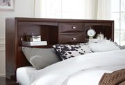 Modern merlot wood bed w/ platform and drawers by Global additional picture 2