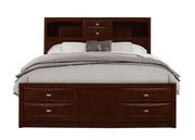 Modern merlot wood bed w/ platform and drawers additional photo 4 of 4