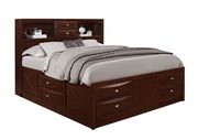 Modern merlot wood bed w/ platform and drawers by Global additional picture 5