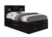 Modern black wood bed w/ platform and drawers additional photo 2 of 4