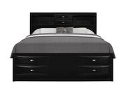 Modern black wood bed w/ platform and drawers additional photo 3 of 4