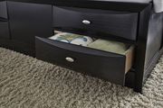 Modern black wood bed w/ platform and drawers additional photo 4 of 4