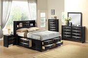 Modern black king bed w/ platform and drawers by Global additional picture 2