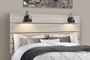 White wash king bed in with lamps in rustic transitional style by Global additional picture 8