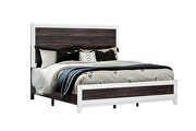 Modern farmstyle queen bed with dark oak inlay by Global additional picture 7