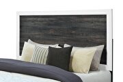 Modern farmstyle queen bed with dark oak inlay by Global additional picture 8