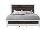 Modern farmstyle queen bed with dark oak inlay by Global additional picture 9