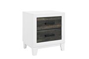 Modern farmstyle night stand with dark oak inlay by Global additional picture 2