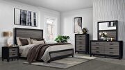 Modern farmhouse queen bed with gray inlay by Global additional picture 2