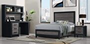 Modern farmhouse king bed with gray inlay additional photo 2 of 7