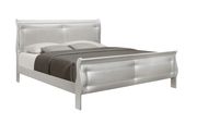 Simple casual style bed in silver finish by Global additional picture 2