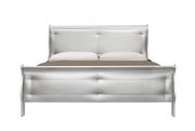 Simple casual style bed in silver finish additional photo 5 of 4