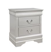 Simple casual style nightstand in silver finish additional photo 2 of 1