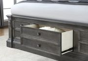 Gray finish king bed w/ drawers and tower storage by Global additional picture 2