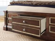 Cherry finish bed w/ drawers and tower storage by Global additional picture 6