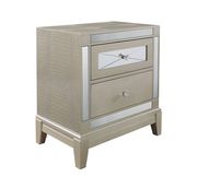 Champagne color mirrored accents nightstand by Global additional picture 2