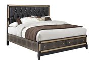 Luxurious golden mirrored accents bed additional photo 2 of 7
