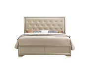 Modern simplistic bed in champagne finish by Global additional picture 5