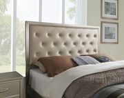 Modern simplistic king bed in champagne finish by Global additional picture 2