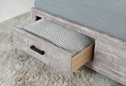 Washed gray sleek design modern queen bed by Global additional picture 2