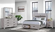 Washed gray sleek design modern full size bed by Global additional picture 7