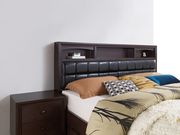 Dark merlot finish wood modern king size bed by Global additional picture 3